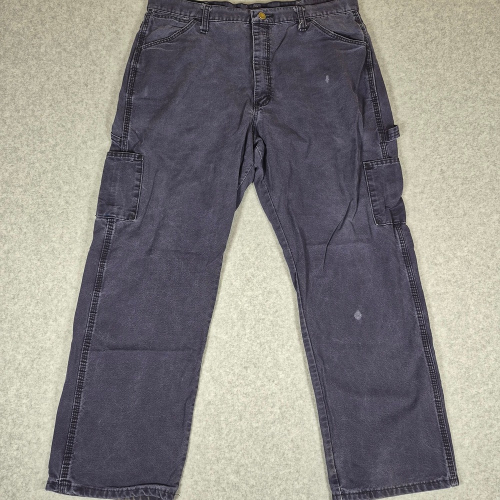 Bulwark FR Cargo Work Pants Mens 38x30 Navy Blue Flame Resistant Westex Fabric